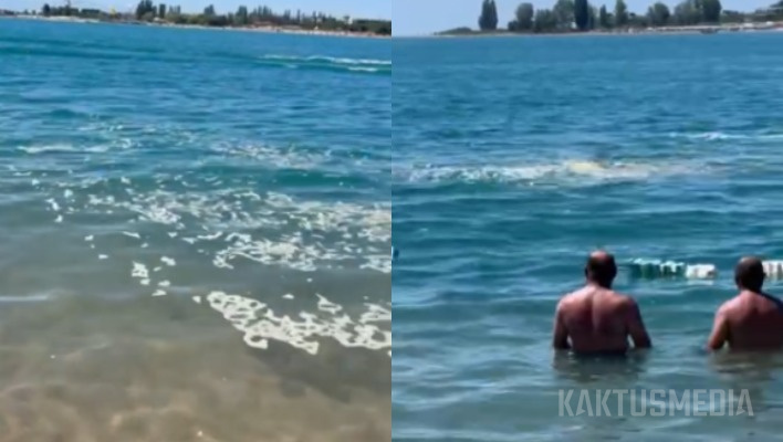 Issyk-Kul-dagi teplohodu neftli iz qoldiqni qoldirdi: sayyohilar choralar talab qilishdi